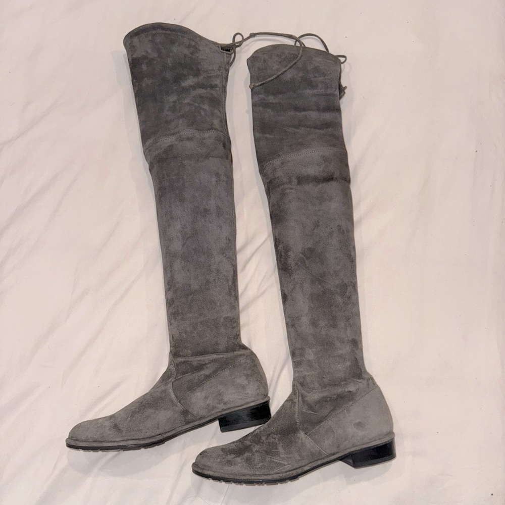 STUART WEITZMAN Lowland Bold Suede Over-The-Knee Boots